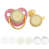 Blank Personalized Baby Pacifier with Chain Clips Covers