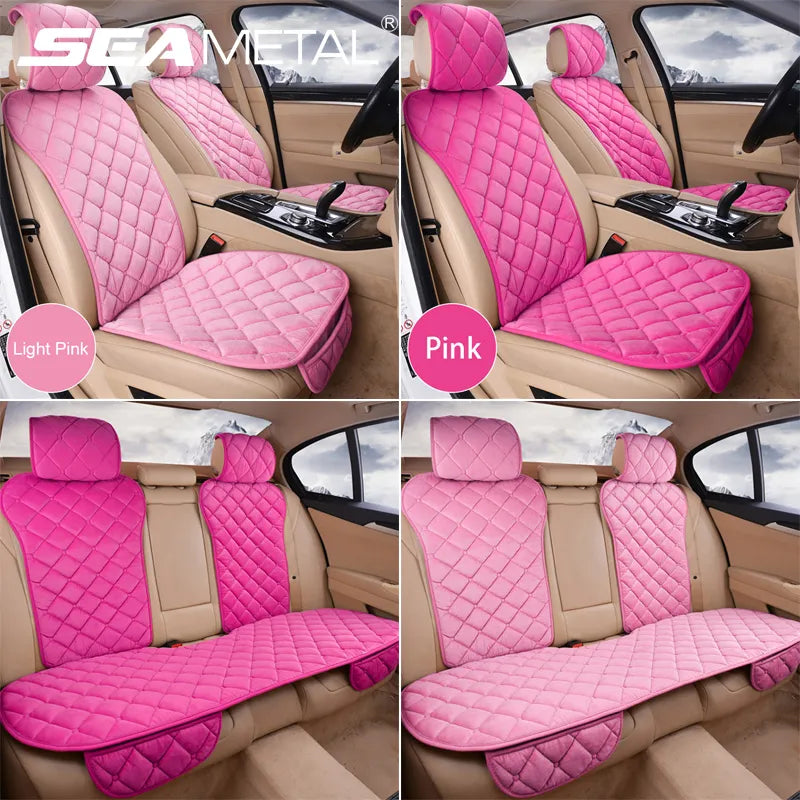 SEAMETAL Pink Car Seat Cover for Women Soft