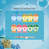 Kids Wooden Fishing Game Toys Gifts Early Education