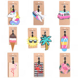 1PC Cute Cartoon Hawaiian Flamingo Silicone Luggage Tag