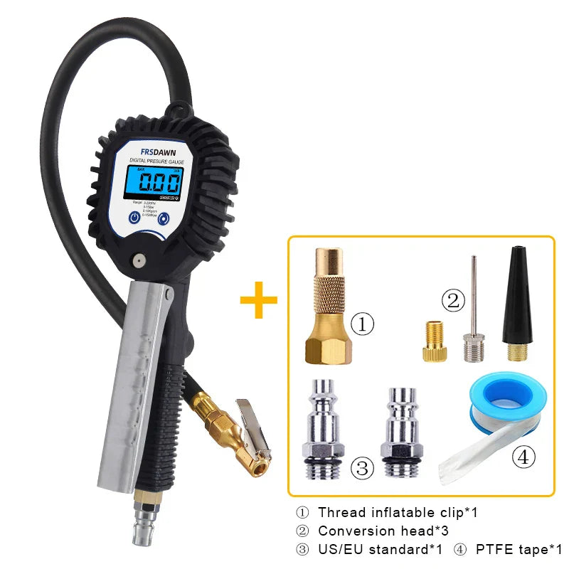 Car Tire Pressure Gauge Air Inflator US/EU Vehicle