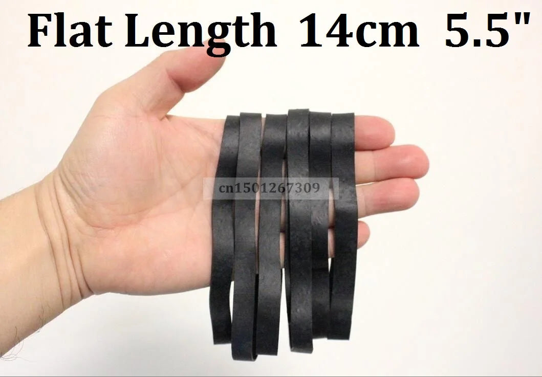 Flat Length 14cm Black Elastic Rubber Band Heavy