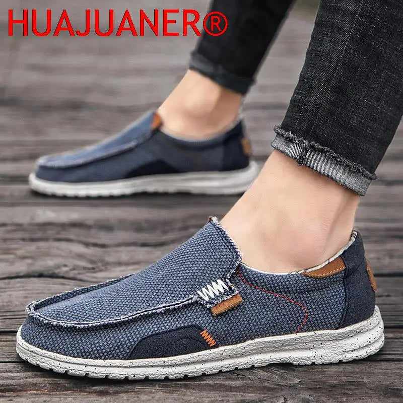 Men Shoes Leisure Walk Men Canvas Shoes Fashion Casual Lightweight Non-slip Loafer Flats Shoes Outdoor Sneakers Vulcanized Shoes