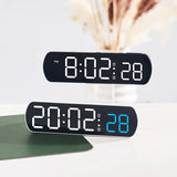 Voice Control Digital Alarm Timer Clock Temperature Dual