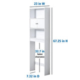 White 23 in. W Bathroom Space Saver Cabinet