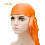 Unisex Silky Satin Durags Bandanas Turban Hat Elastic