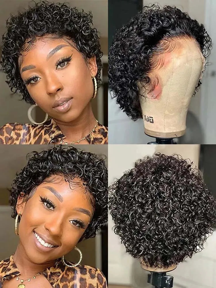 Pixie Cut Wig Human Hair 13x1 Lace Frontal