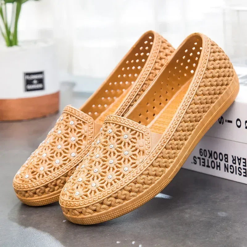 Hollow Out Flats Women Shoes Slip on Casual