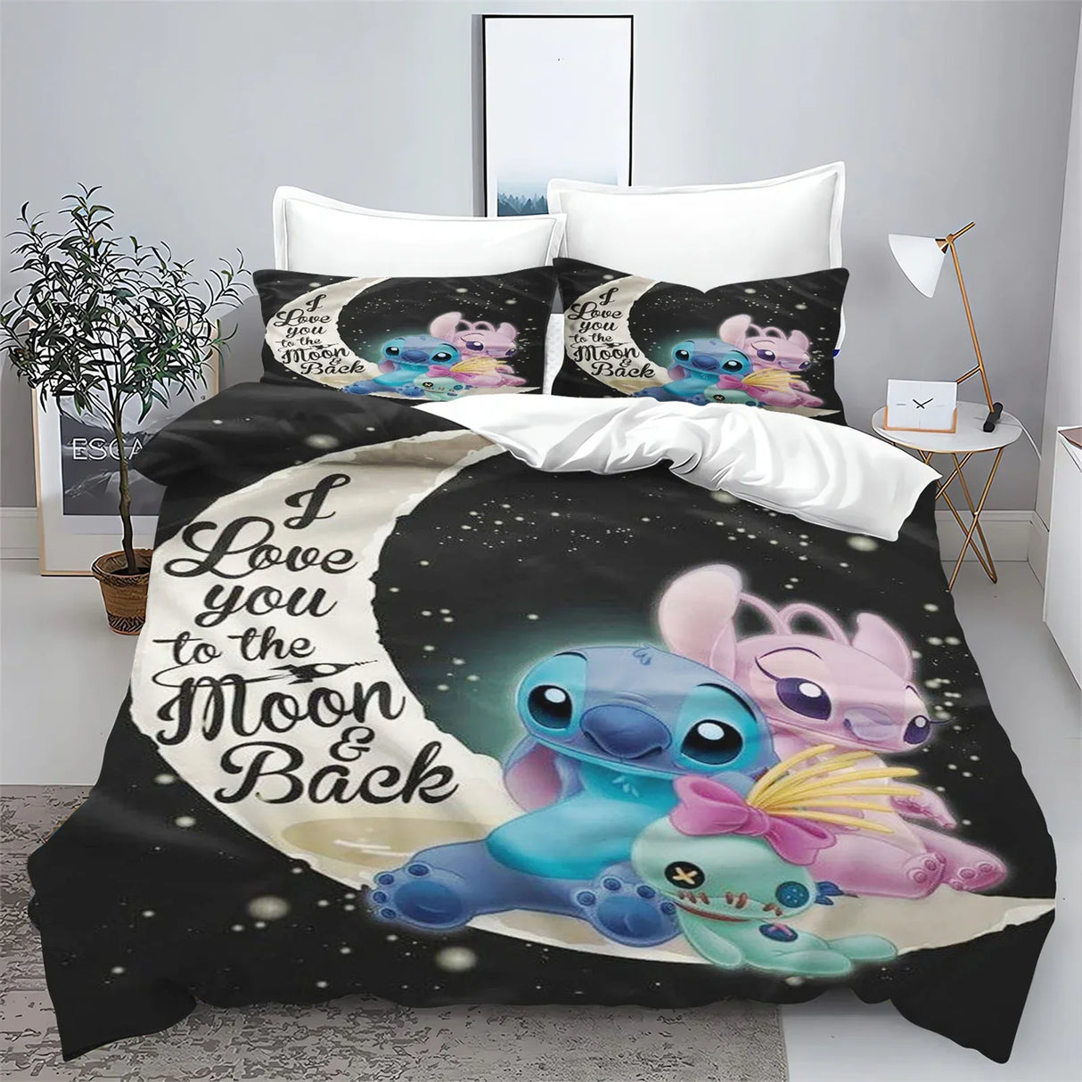 Stitch Bedding Set Cute Printed Cartoon Quilt Cover