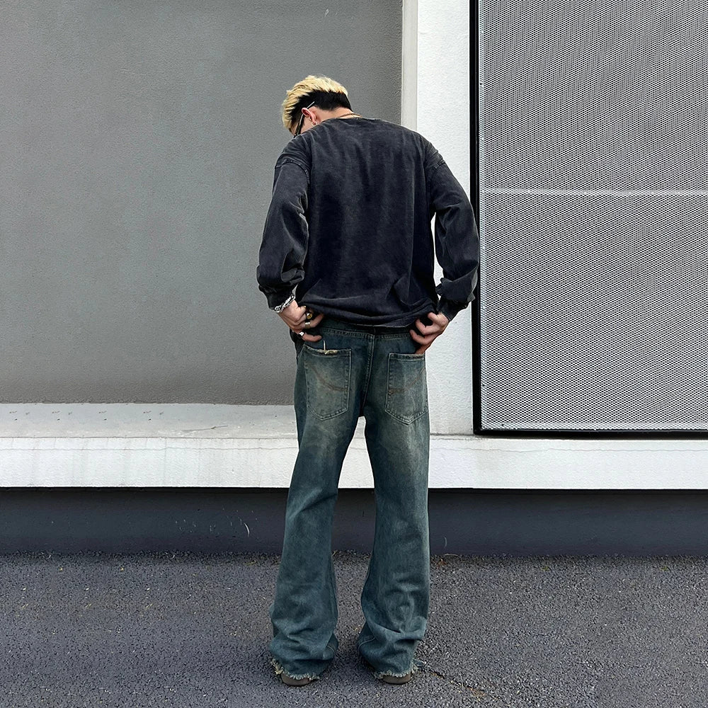 Flared Jeans for Men Wide Leg Street Summer