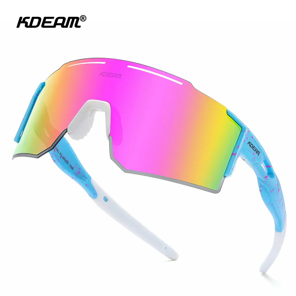 KDEAM Rimless TR90 Sports Sunglasses Men Polarized Flexible