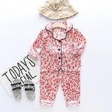 Toddler Girls Silk Satin Pajamas Sets Cartoon Kids