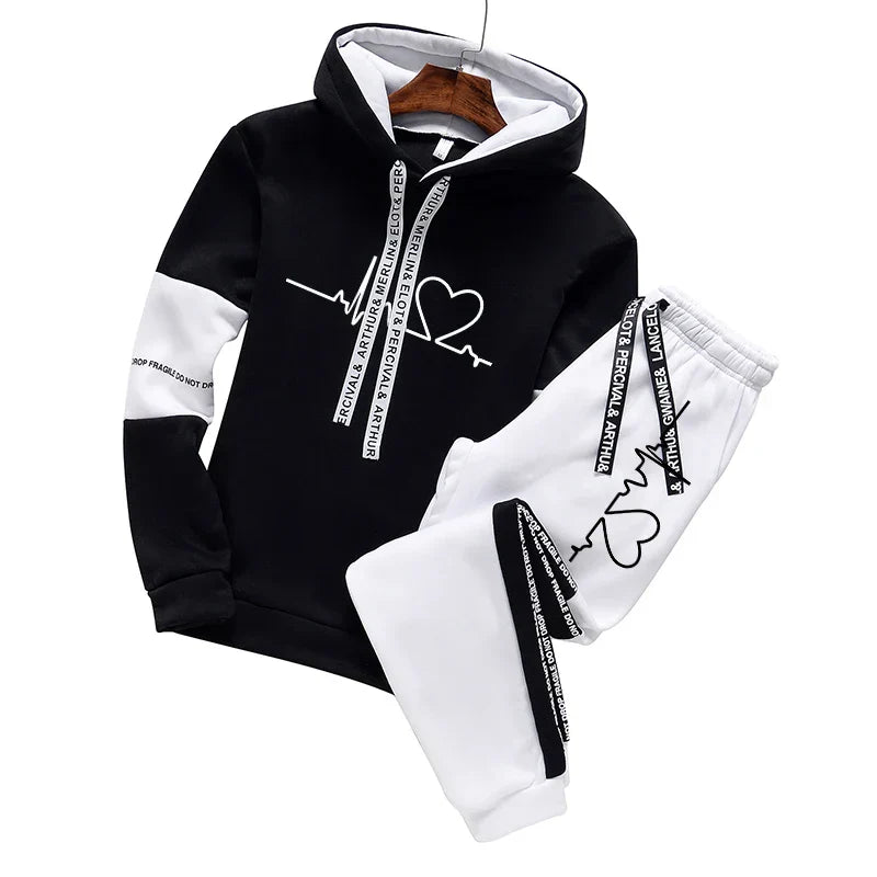 Men Fashion Design Luxury Print Tracksuit Hoodie Jogging