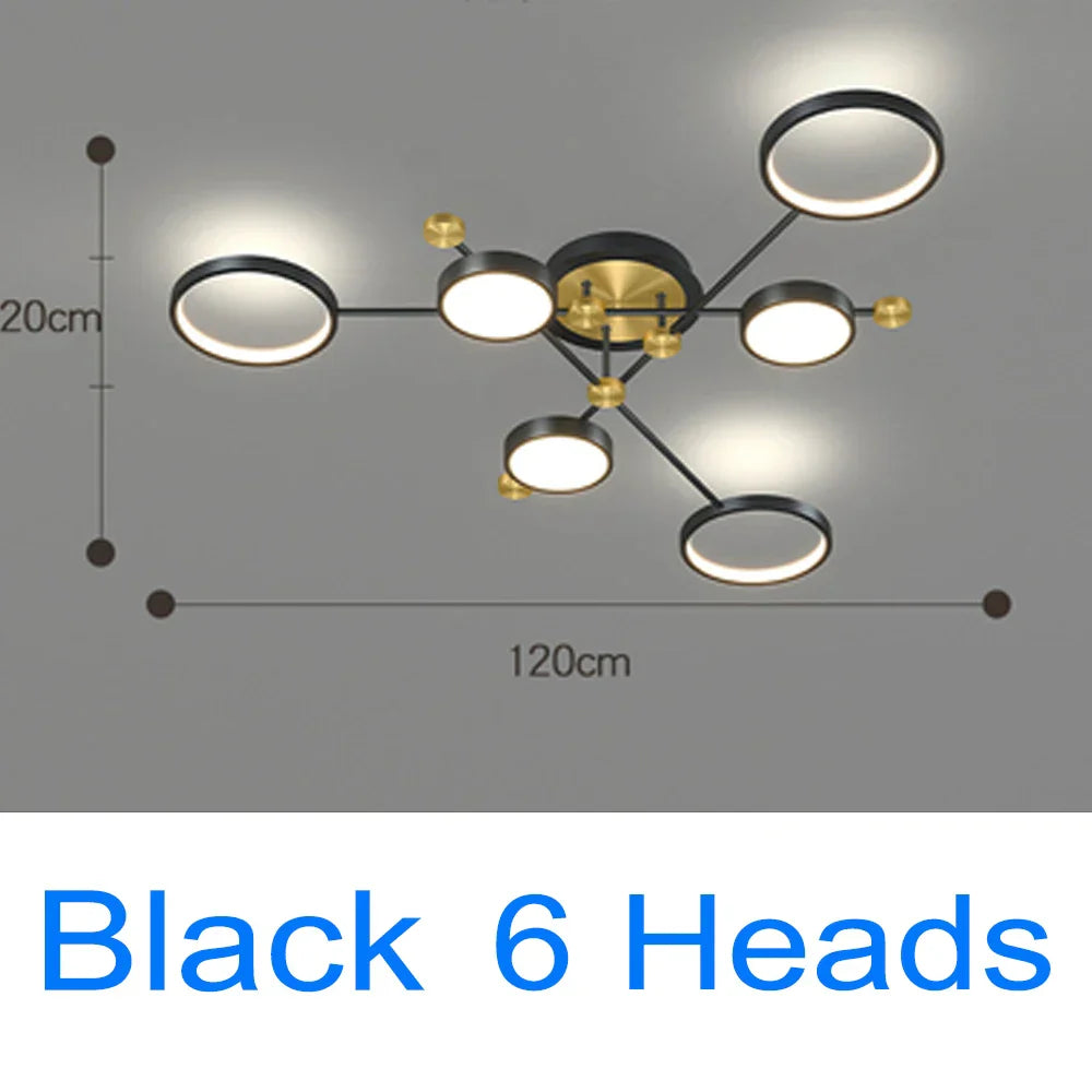 Modern Pendant Light LED Nordic Lamp Gold Black