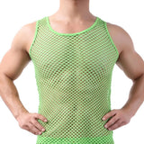 Fishnet Men Sexy Mesh Tank Tops Transparent Sleep