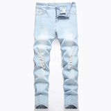 Stylish Slim Pencil Jeans Streetwear Men Trousers Ripped