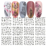 12pcs Hedgehog Animal Nail Water Stickers Pine Cones