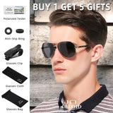 CLLOIO Men Classic Aluminum Polarized Sunglasses Women Driving