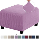 Square Footstool Cover Stretch Polar Fleece Ottoman Cover