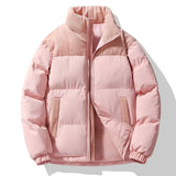 Winter Down Cotton Jacket Men Women Corduroy Patchwork
