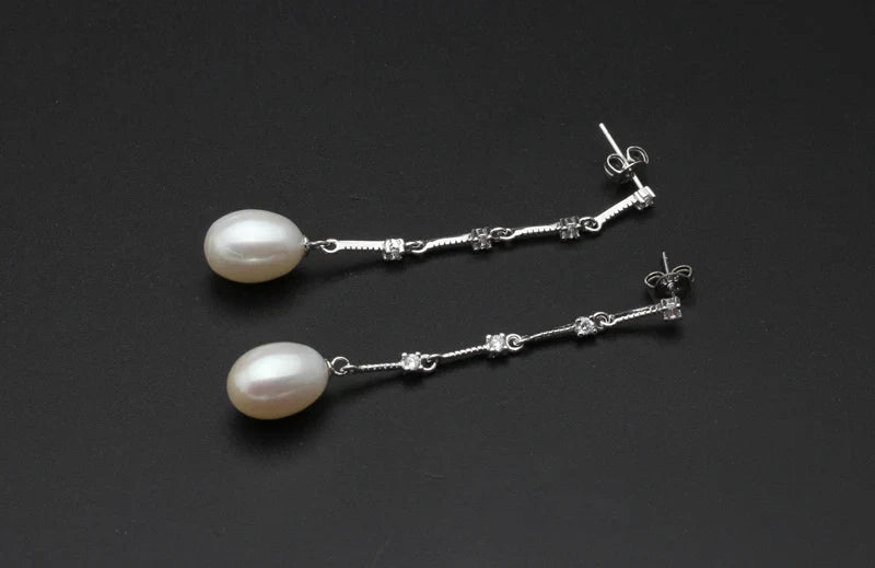 Genuine Freshwater Natural Long Pearl Earrings for Women,Trend