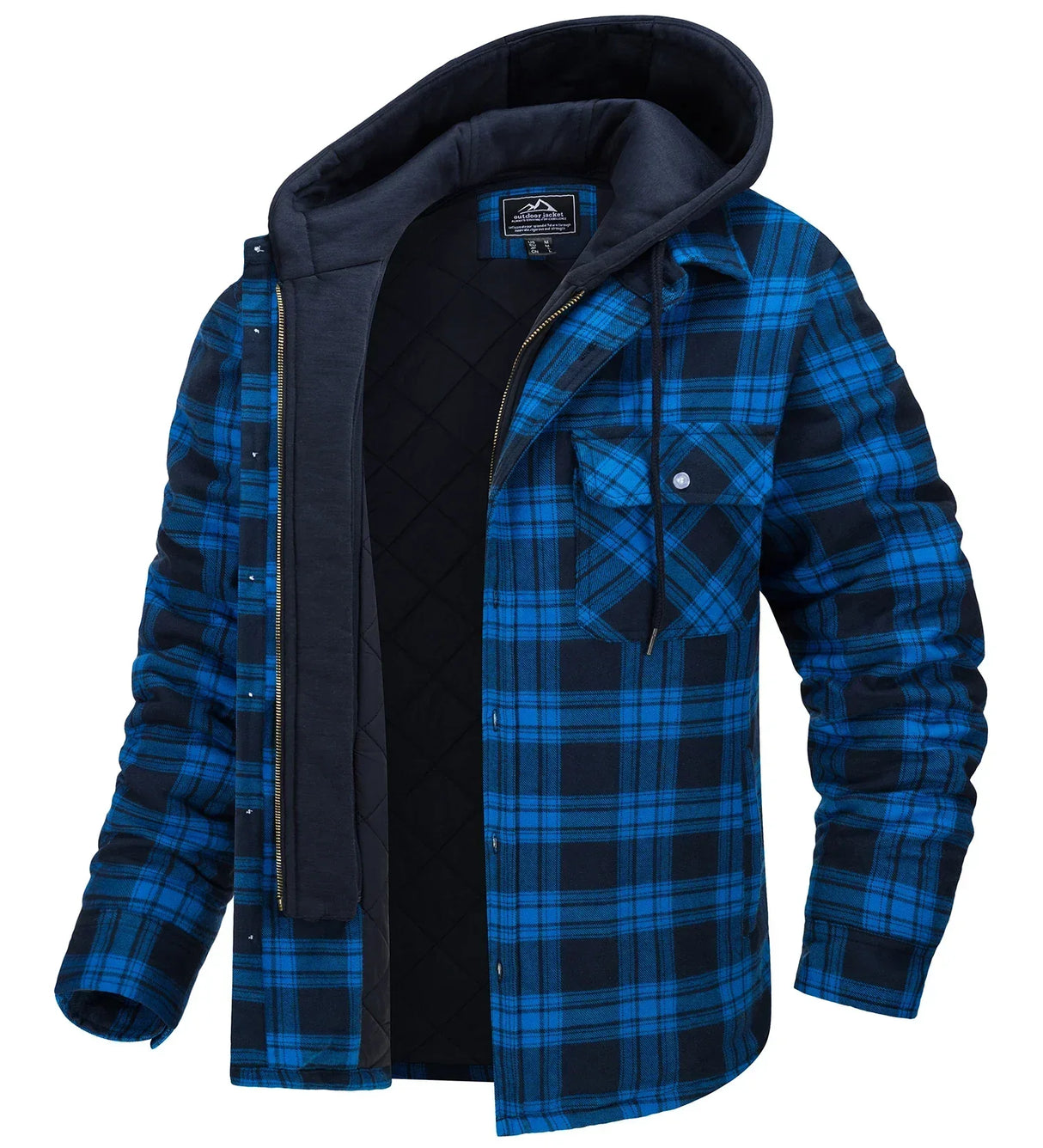 TACVASEN Men's Flannel Shirt Jacket with Removable Hood