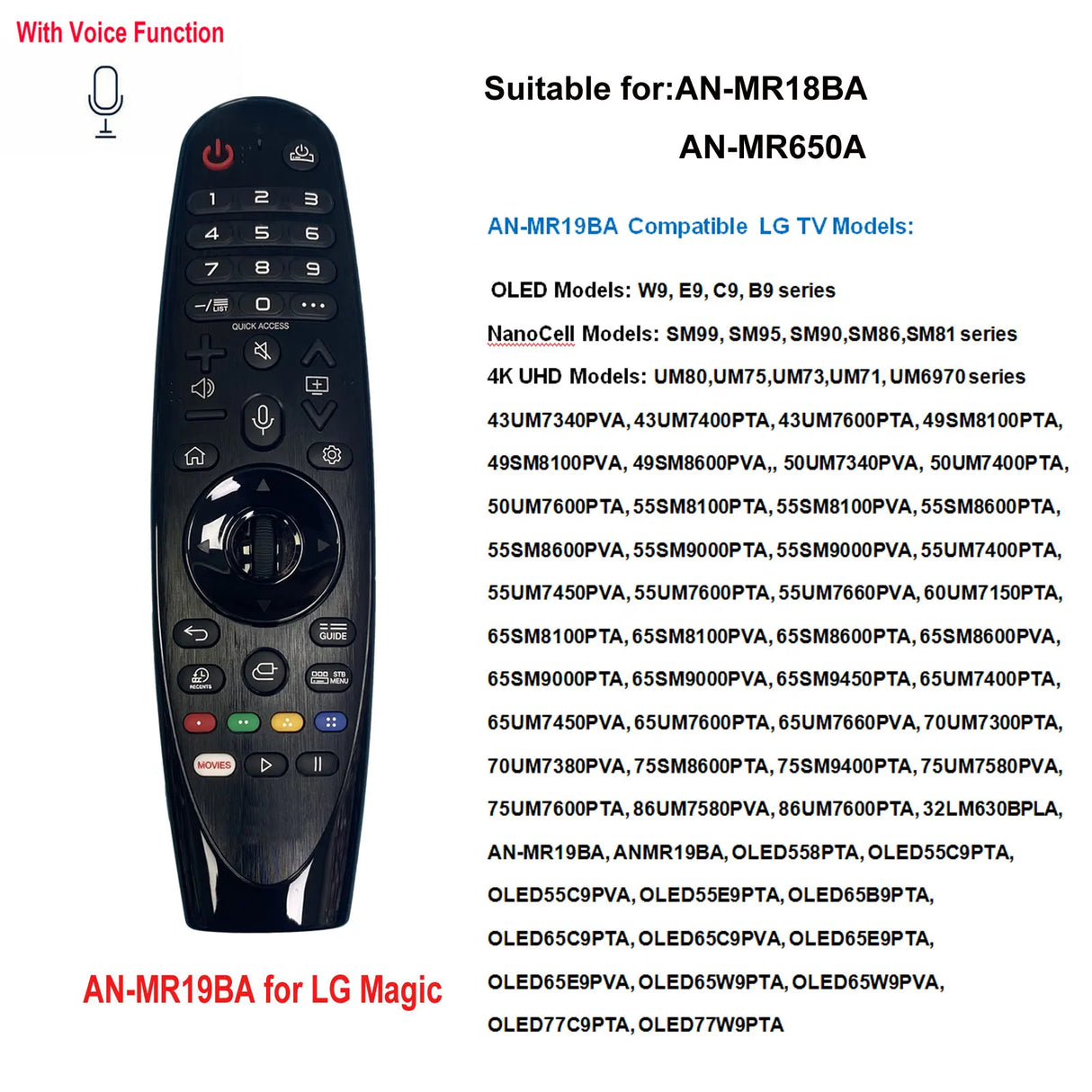 New Voice Magic TV Remote Control AN-MR18BA AN-MR19BA
