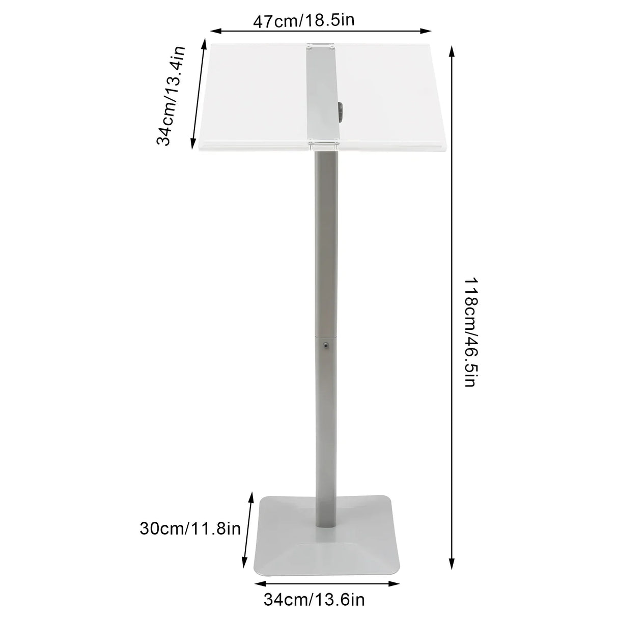 Adjustable Floor Standing Podium with Slanted Top