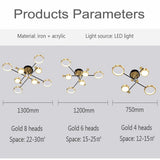 Modern Pendant Light LED Nordic Lamp Gold Black
