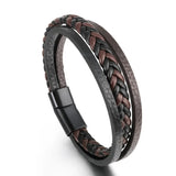 Trendy Leather Bracelets For Men Multilayer Braided Rope