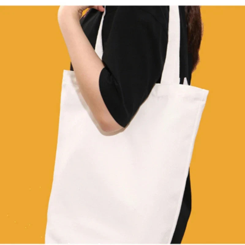 Large Capacity Canvas Shoulder Handbag Folding EcoFriendly Cotton