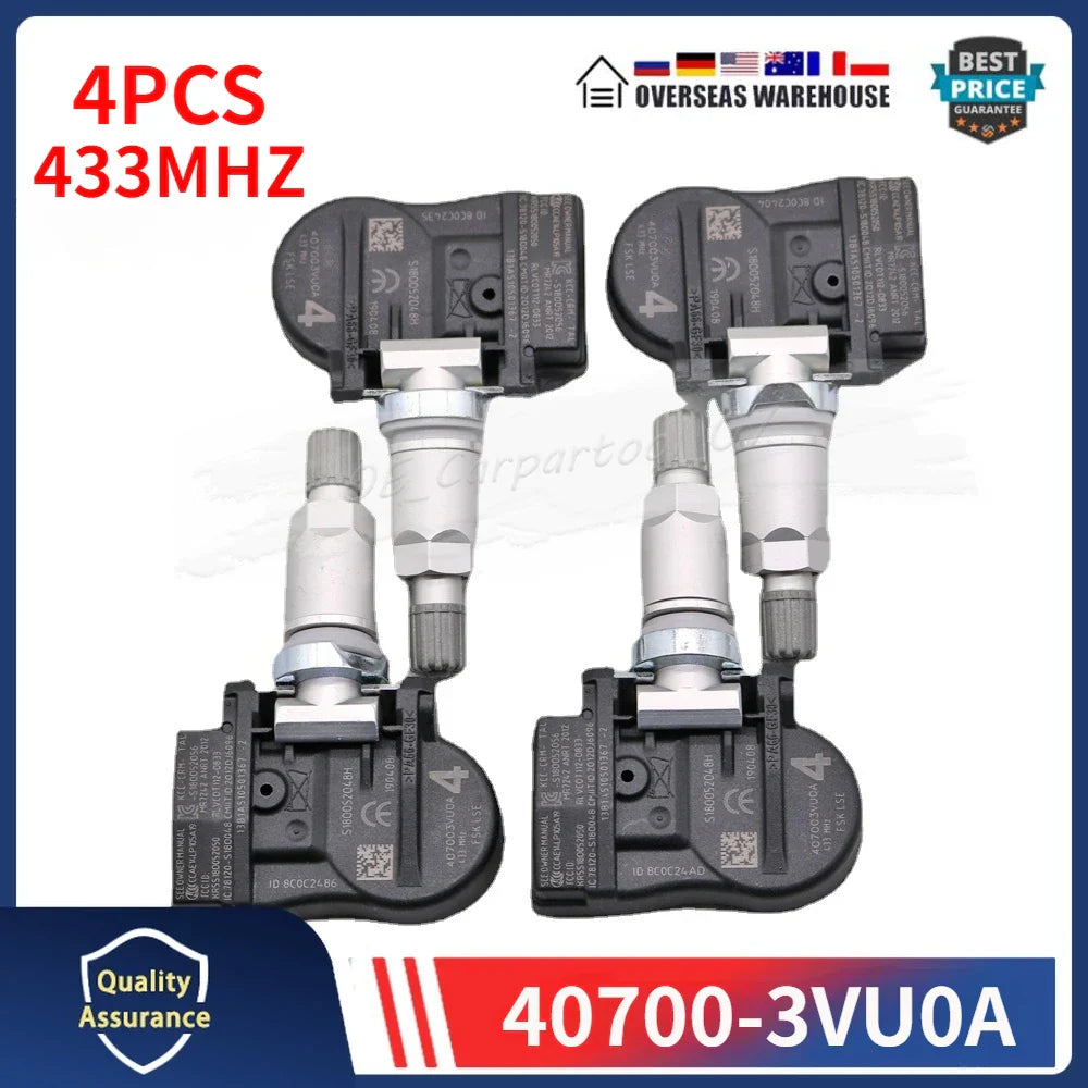 407003VU0A 4PCS FOR Nissan Pulsar Qashqai II TIIDA