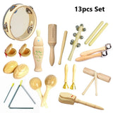 Toddlers Music Toys Set Castanet Sand Hammer Tambourine