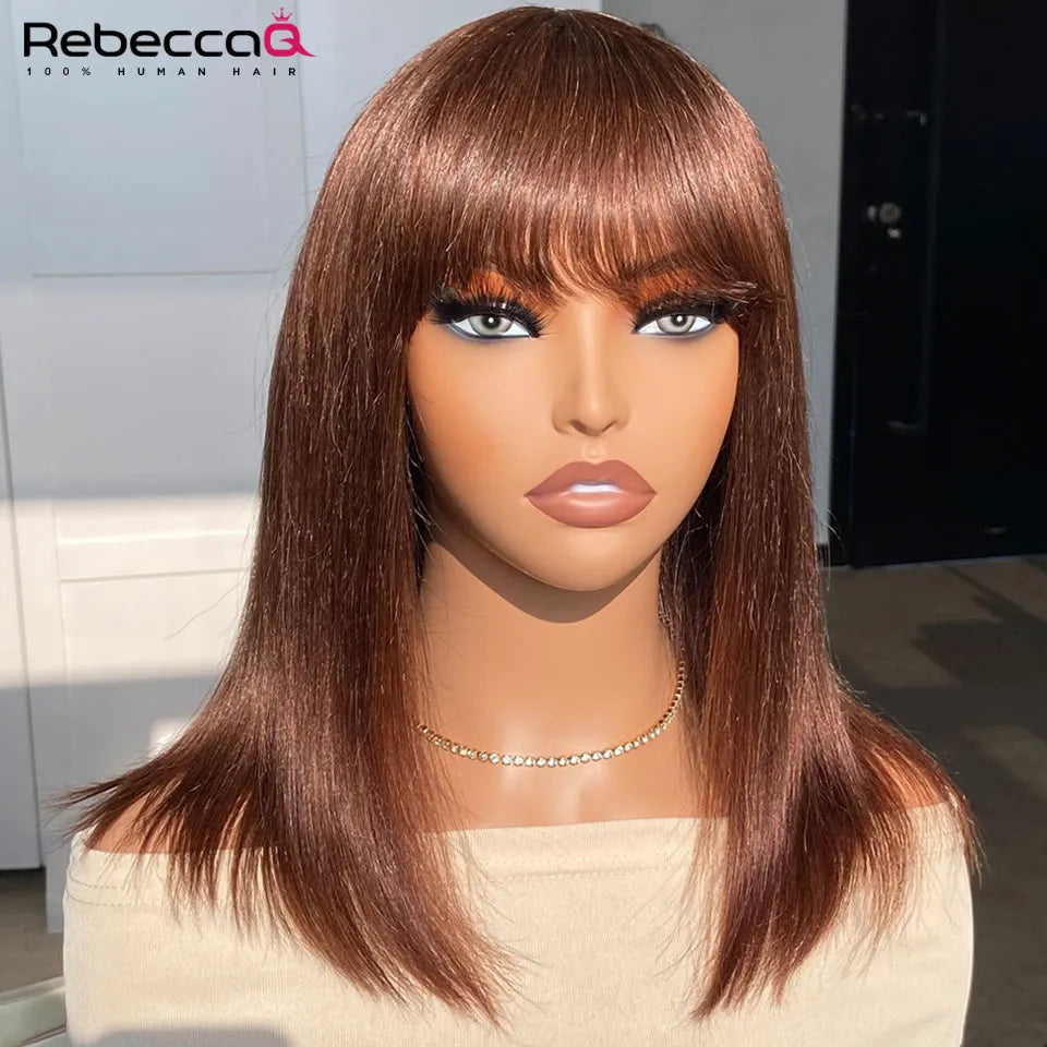 Brown bob Bob Wig Wear and Go Short