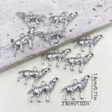 1020Pcs Alloy Retro Silvery Animal Shape Charms Horse