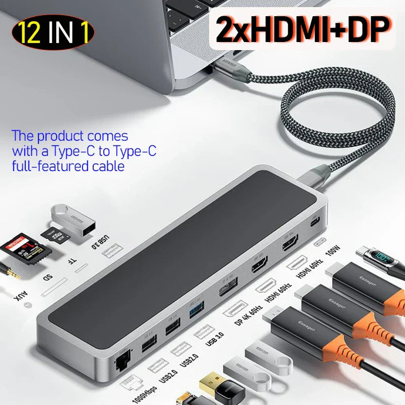 type c hub Dual HD DP 4k 60hz