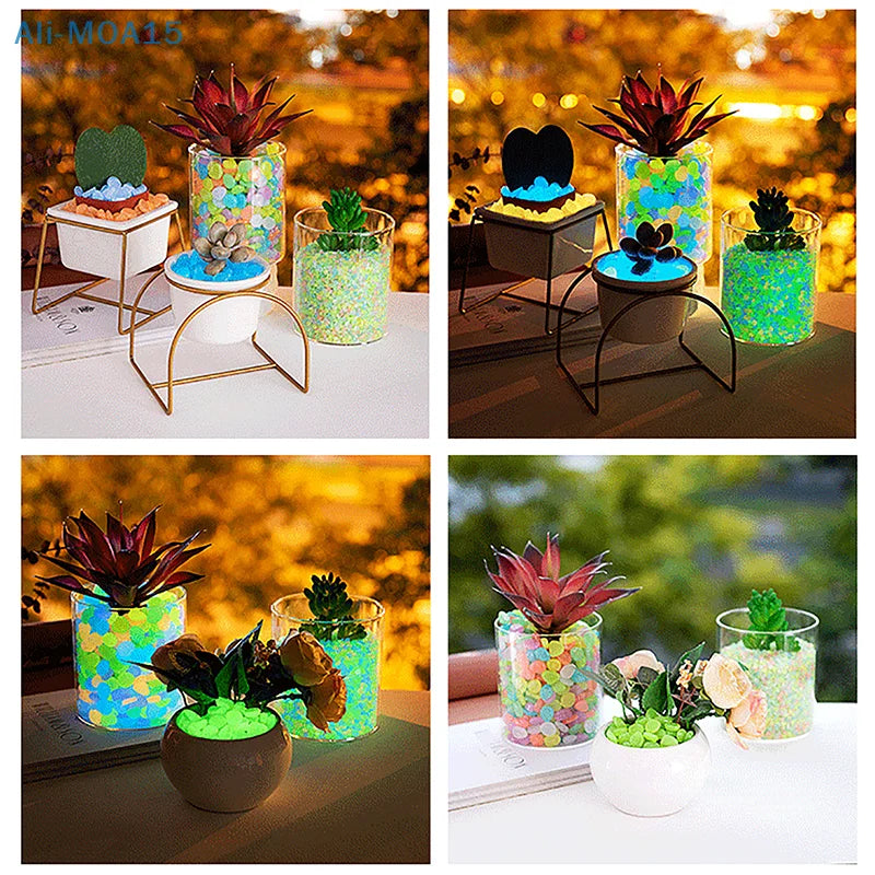 100pcs Garden Decor Luminous Stones Glow In The