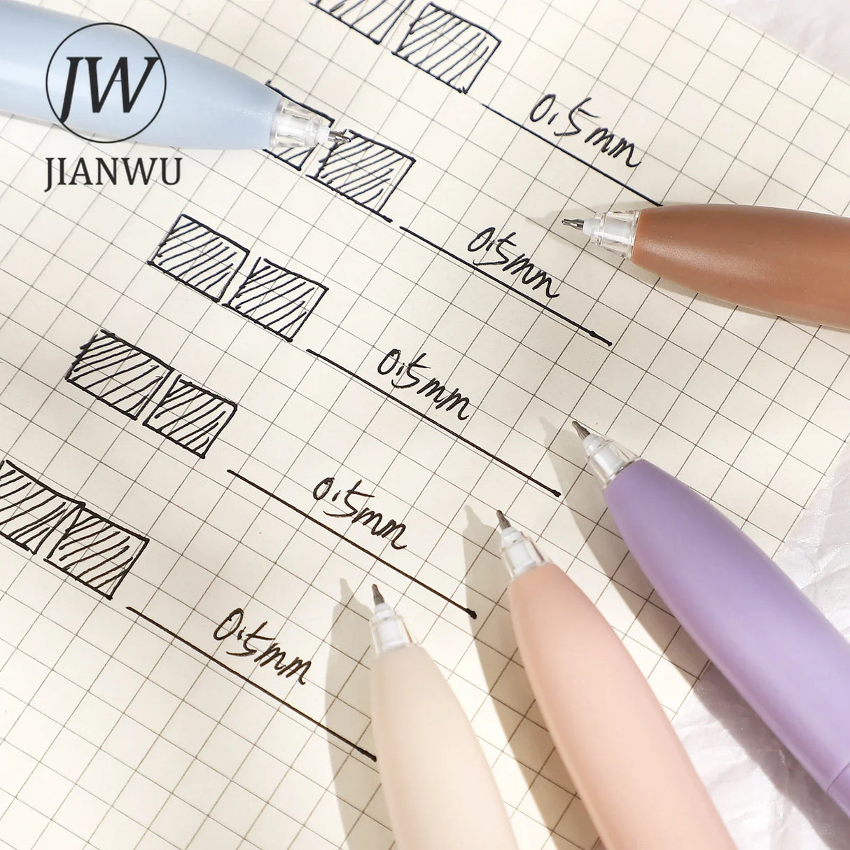 JIANWU 5 Pcs/set Kawaii 0.5mm Black Pangdundun Pocket