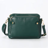 Crossbody Leather Shoulder Bags And Clutches Women's Three-Layer