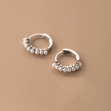 WANTME 925 Sterling Silver Vintage Simple Pearl Huggies