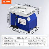 VEVOR 11in Pottery Wheel Ceramic Forming Machine Adjustable
