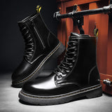 Leather Boots Man Autumn Winter High Top Classic