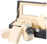 6 Slot PU Leather Watch Box Display Case