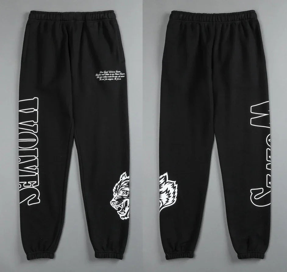 DARC Wolves Joggers Street Pants Casual Warm Oversize