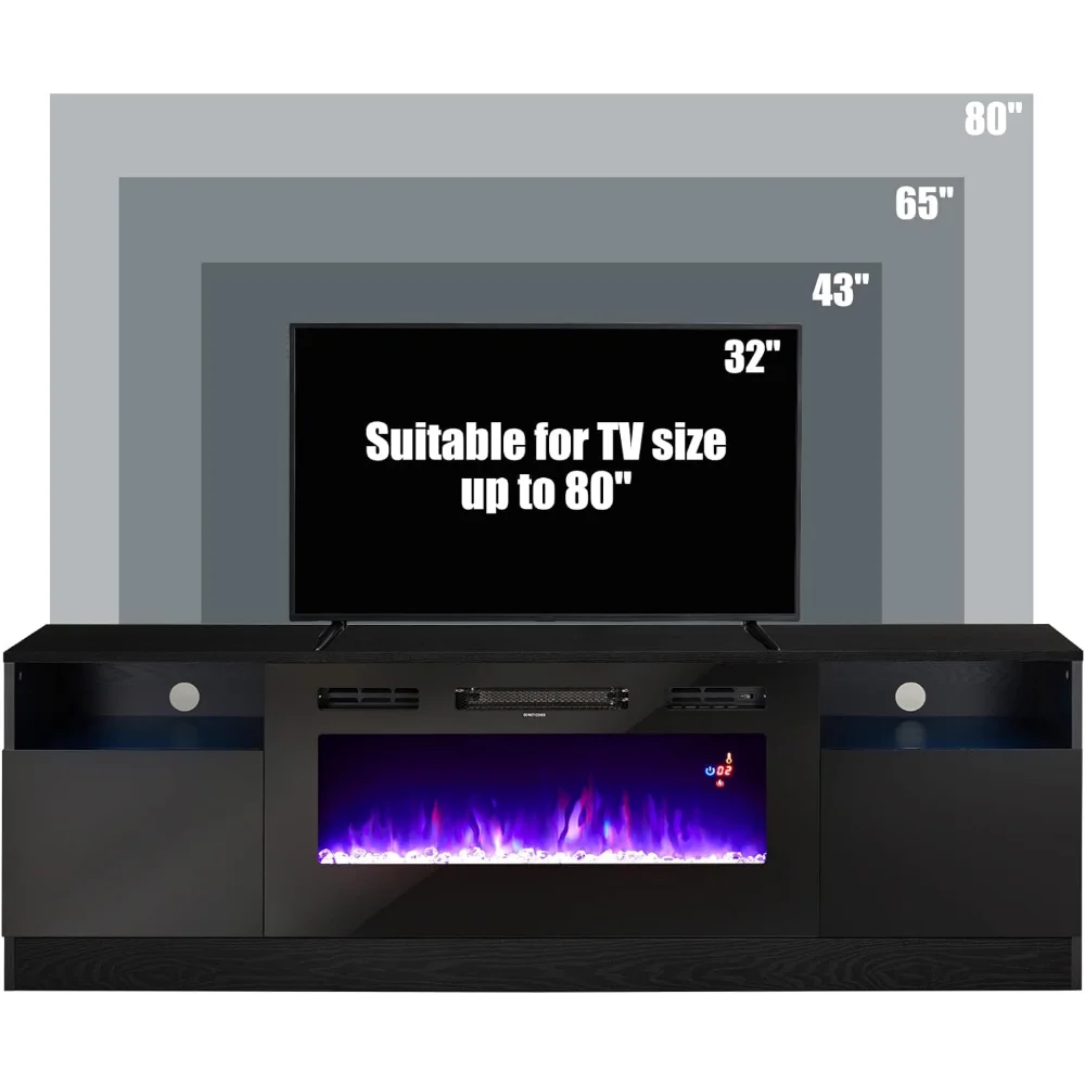 Fireplace TV Stand with 36" Electric Fireplace, LED