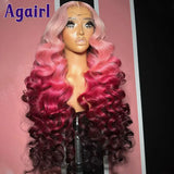 Ombre Blonde Pink HD 13x4 13x6 Loose Wave