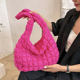 Quilted Padded Crossbody Bag for Women Pleated Bubbles