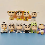 4/6/10pcs Set Crayon Shin-Chan Anime Figure Fishing Puppy