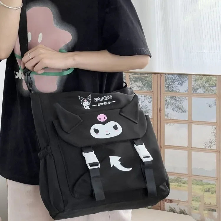 Sanrio Cartoon Cute Kuromi Shoulder Crossbody Tote Bag