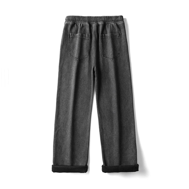 2022 Winter New Men's Wool Jeans Street Warm